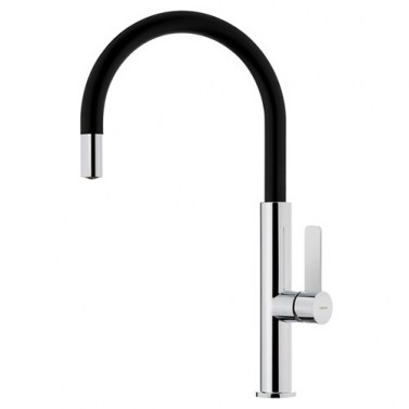 TEKA Grifo Monomando Caño Alto FOT 995 Cromo y Negro