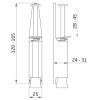 Retenedor Puertas de Pie Mod.11 165x30 mm Cromo Mate