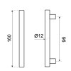 Tiradores mueble - Tirador Acero D12 96 mm Inox