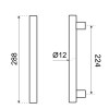 Tiradores mueble - Tirador Acero D12 224 mm Inox
