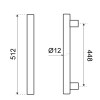Tiradores mueble - Tirador Acero D12 448 mm Inox