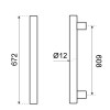 Tiradores mueble - Tirador Acero D12 608 mm Inox