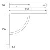 Soportes para baldas - Palomilla Mod. 12 250x200 mm Negro