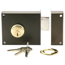 Cerradura Sobreponer 124A 100mm Cilindro Redondo Izquierda