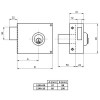 Cerradura Sobreponer 124A 100mm Cilindro Redondo Izquierda