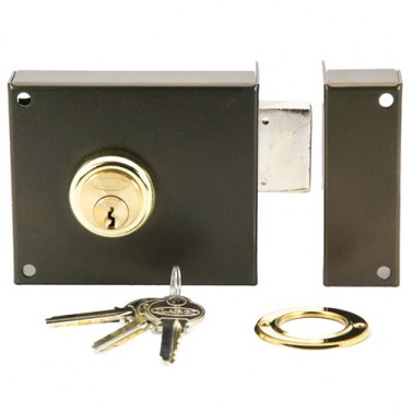 Cerradura Sobreponer 124A 80mm Cilindro Redondo Izquierda