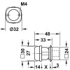 Pomos mueble - Pomo Presión 32x34 mm Plata Mate