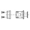 Pomos mueble - Pomo Presión 32x34 mm Plata Mate