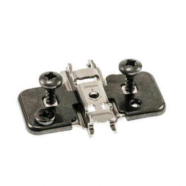 BLUM Base Bisagra Cruz 8,5 mm con Excéntrica y Tacos 5 mm Onix