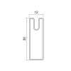 Barra Armario Rectangular con Goma 4M Plata Mate