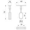 Interior armario - Soporte Central Oval 31x16 mm Dorado