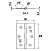 Bisagras de pala - Bisagra Fija 2002 70x50 mm Inox