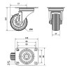Rueda Goma Negra Serie ZV-BS 2-0223 80 Kg 80 mm Pletina