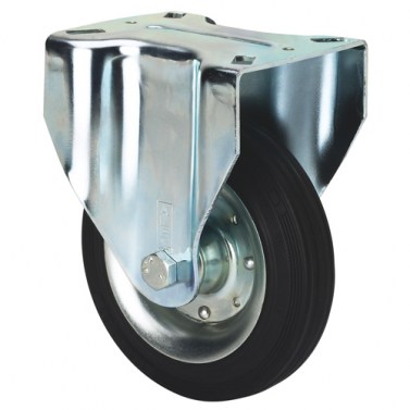 Rueda Goma Negra Serie ZV-BS 2-0224 75 Kg 80 mm Fija