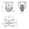 Rueda Goma Negra Serie ZV-BS 2-0224 75 Kg 80 mm Fija