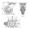 Rueda Goma Negra Serie ZV-BS 2-0225 110 Kg 100 mm Pletina