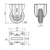 Rueda Goma Negra Serie ZV-BS 2-0226 110 Kg 100 mm Fija