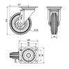 Rueda Goma Negra Serie ZV-BS 2-0227 140 Kg 125 mm Pletina