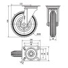 Rueda Goma Negra Serie ZV-BS 2-0233 230 Kg 200 mm Pletina