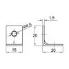 Ángulo de Refuerzo 20x20 mm Canto Recto Zincado