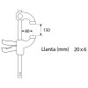 Torniquete 210 QUICK-SINGLE 150 mm Llanta 20x6 mm