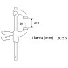Torniquete 210 QUICK-SINGLE 300 mm Llanta 20x6 mm