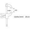 Torniquete 210 QUICK-SINGLE 450 mm Llanta 20x6 mm