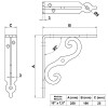Varios forja - Palomilla Ornamental MOD2 250x190 mm Negro