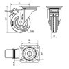 Rueda Goma Negra Serie ZV-BS 2-1149 110Kg 100mm con Pletina y Freno