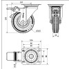 Rueda Goma Negra Serie ZV-BS 2-1149 140 Kg 125 mm con Pletina y Freno