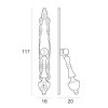 Asas y anillas mueble - Péndulo 217A3 117mm Cuero