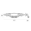 Asas y anillas mueble - Asa 217B2 117mm Cuero