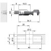 Herraje para mueble - Empalme Target J12 Métrica 6 Largo 8mm Zincado