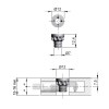 Herraje para mueble - Piñón Regulación Target J12 Ø12 mm Tablero 16mm
