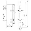 Cerradura Metálica 2210E Deslizante E30 mm Inox