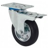 Ruedas - Rueda Goma Negra Serie ZV-BS 2-2309 80 Kg 80 mm Pletina y Freno