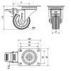 Ruedas - Rueda Goma Negra Serie ZV-BS 2-2309 80 Kg 80 mm Pletina y Freno