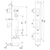 Cerradura Metálica 2240BE Gancho E25mm Inox