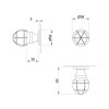 Juego Pomos Cristal con Roseta 233 5S Base Cromo Brillo