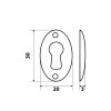 Bocallave Ovalado 30x20mm Plata Mate