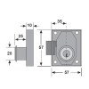 Cerradura Mueble con Cilindro de 25 mm MOD23-R E35 mm Latón