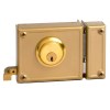 Cerrojos y Cerraduras de sobreponer - Cerradura Horizontal 25-10 Cilindro Regulable Derecha Dorado