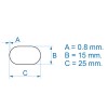 Tubo 4 Metros Oval 25x15 mm Cromo Brillo