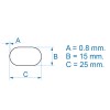 Tubo 4 Metros Oval 25x15 mm Dorado Brillo