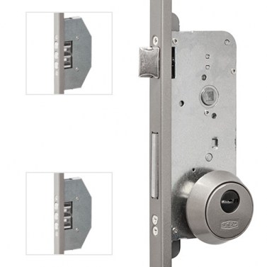 Cerradura Seguridad 2518 3 Puntos Cerradero 45mm Cromo Mate