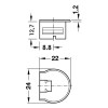 Herraje para mueble - Herraje Unión Rafix Tab 20 T16 Simple Blanco