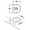 Herraje para mueble - Herraje Unión Excéntrica RAFIX20 T19 Simple con Reborde Níquel