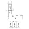 Herraje para mueble - Escuadra Plana MOD2 80 mm Bicromatado