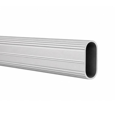 Interior armario - Barra Armario Ovalada 3,90 metros 28x15 mm Aluminio Plata