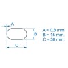 Tubo 4 Metros Oval 30x15 mm Cromo Brillo